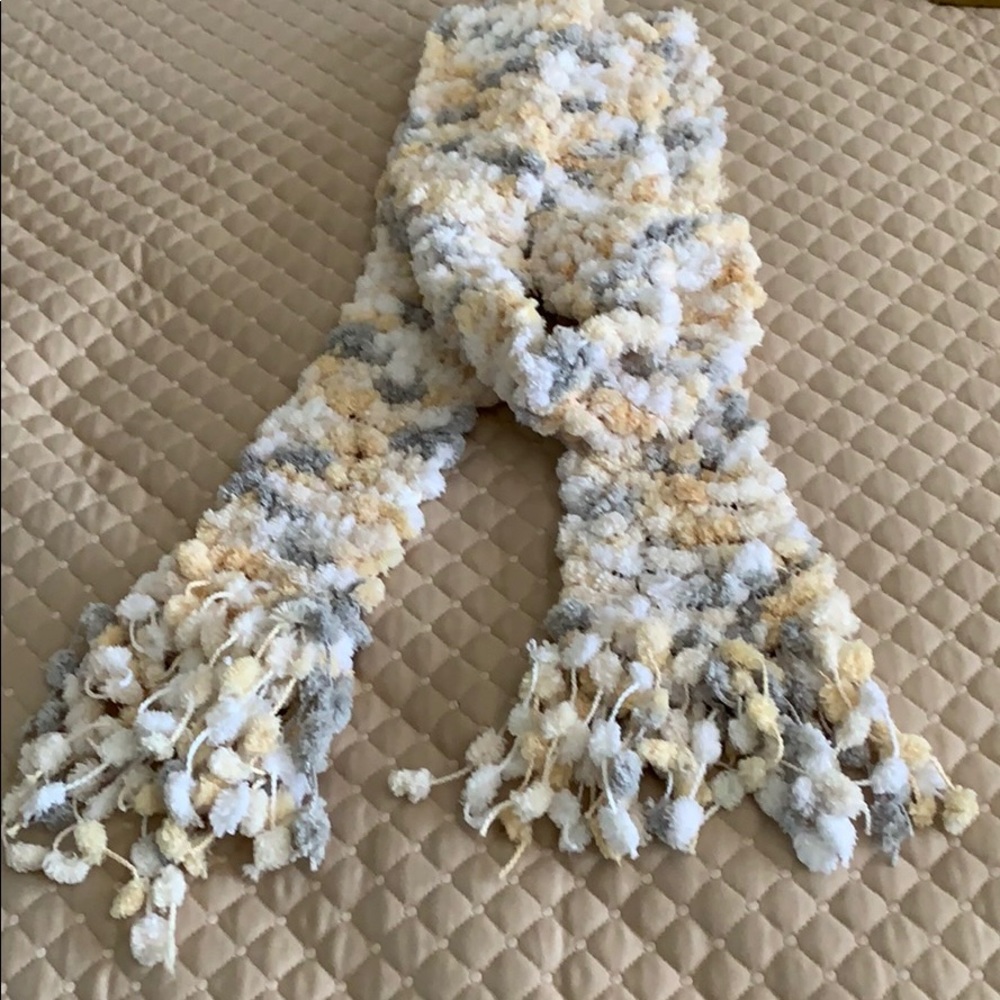 Hand knitted scarf